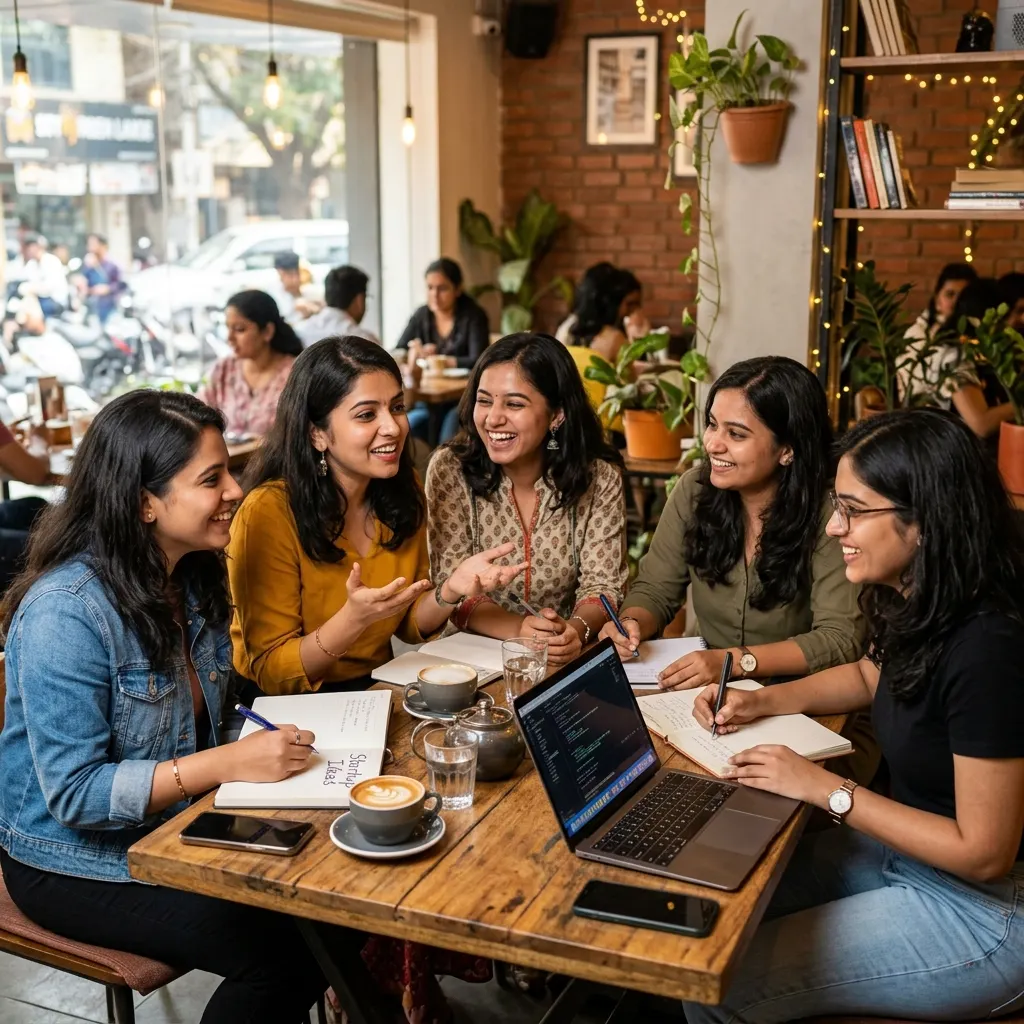 Indian women at a Sakhi community table